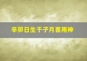 辛卯日生于子月喜用神