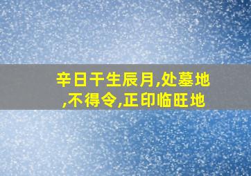 辛日干生辰月,处墓地,不得令,正印临旺地