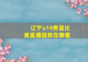 辽宁u19男篮比赛直播回放在哪看