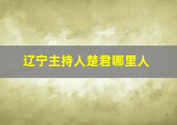 辽宁主持人楚君哪里人