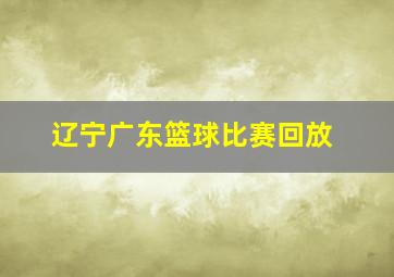 辽宁广东篮球比赛回放