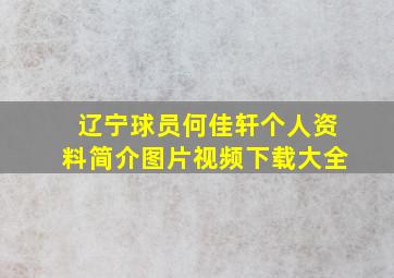 辽宁球员何佳轩个人资料简介图片视频下载大全