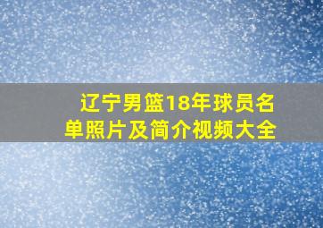 辽宁男篮18年球员名单照片及简介视频大全