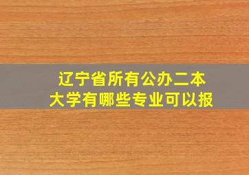 辽宁省所有公办二本大学有哪些专业可以报