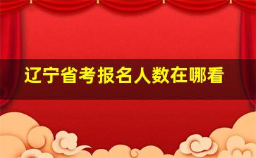 辽宁省考报名人数在哪看