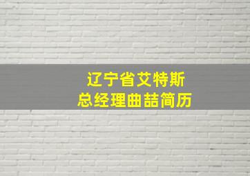 辽宁省艾特斯总经理曲喆简历