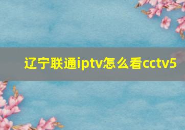 辽宁联通iptv怎么看cctv5