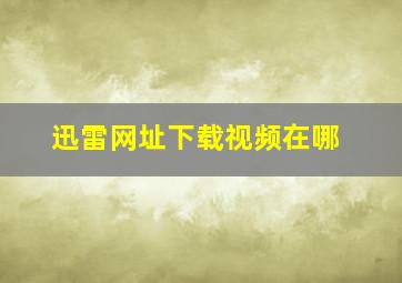 迅雷网址下载视频在哪