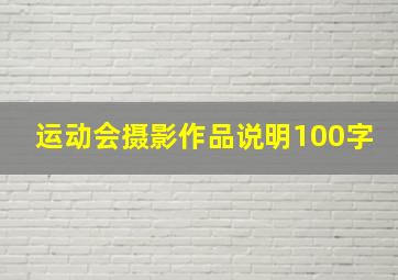 运动会摄影作品说明100字