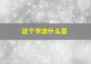 这个字念什么藳