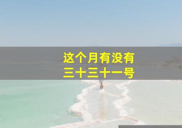 这个月有没有三十三十一号