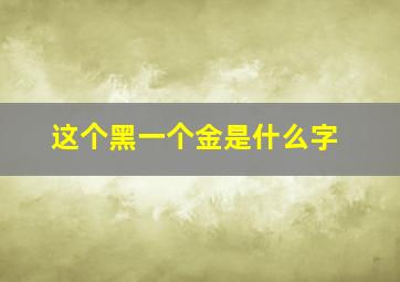 这个黑一个金是什么字