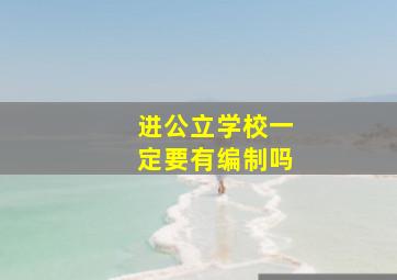 进公立学校一定要有编制吗