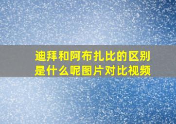 迪拜和阿布扎比的区别是什么呢图片对比视频