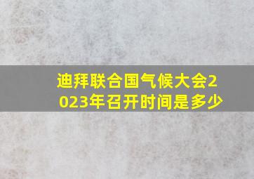 迪拜联合国气候大会2023年召开时间是多少