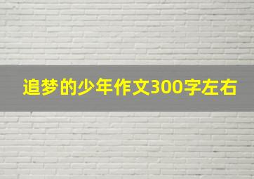 追梦的少年作文300字左右