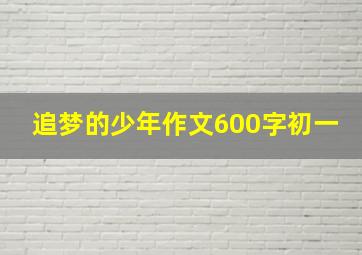 追梦的少年作文600字初一