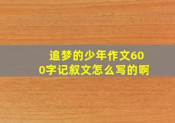 追梦的少年作文600字记叙文怎么写的啊