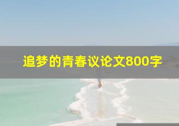 追梦的青春议论文800字