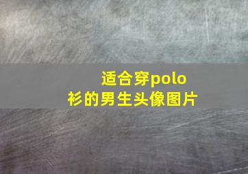 适合穿polo衫的男生头像图片