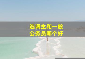 选调生和一般公务员哪个好