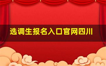 选调生报名入口官网四川