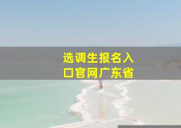 选调生报名入口官网广东省