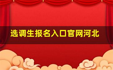 选调生报名入口官网河北