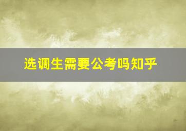 选调生需要公考吗知乎