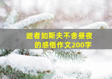 逝者如斯夫不舍昼夜的感悟作文200字