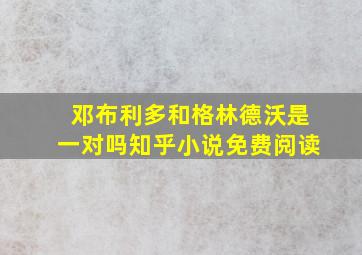 邓布利多和格林德沃是一对吗知乎小说免费阅读