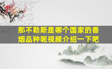 那不勒斯是哪个国家的香烟品种呢视频介绍一下吧