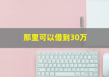 那里可以借到30万