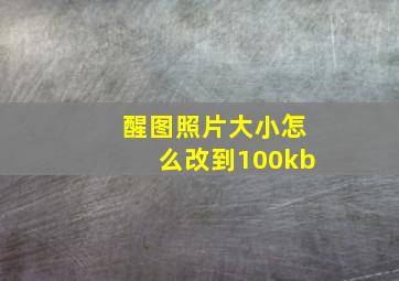 醒图照片大小怎么改到100kb