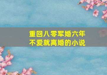 重回八零军婚六年不爱就离婚的小说