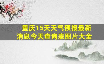 重庆15天天气预报最新消息今天查询表图片大全