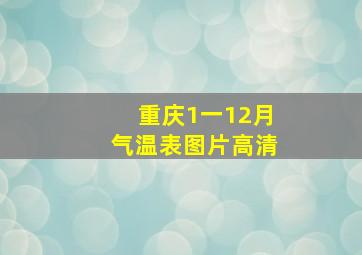 重庆1一12月气温表图片高清