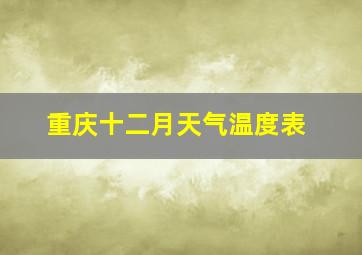 重庆十二月天气温度表