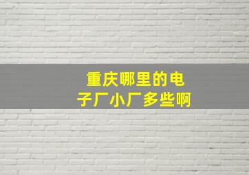 重庆哪里的电子厂小厂多些啊