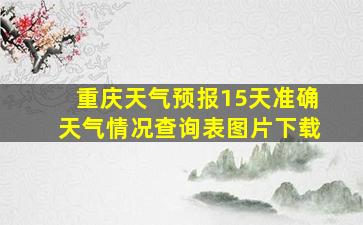 重庆天气预报15天准确天气情况查询表图片下载