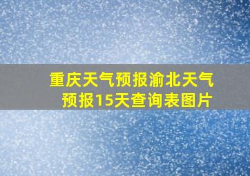 重庆天气预报渝北天气预报15天查询表图片