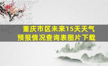 重庆市区未来15天天气预报情况查询表图片下载