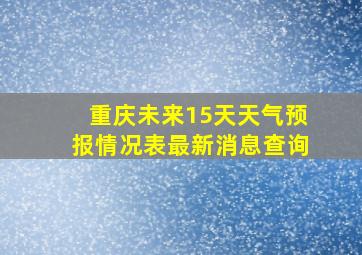 重庆未来15天天气预报情况表最新消息查询