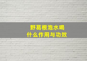 野葛根泡水喝什么作用与功效