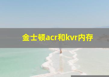 金士顿acr和kvr内存