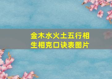 金木水火土五行相生相克口诀表图片