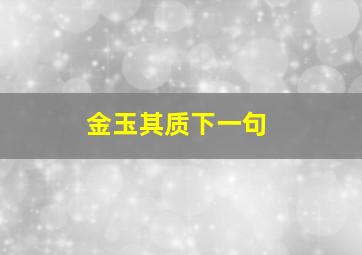 金玉其质下一句