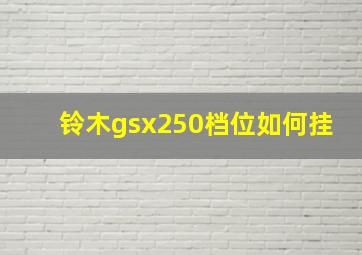 铃木gsx250档位如何挂