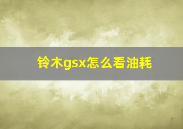 铃木gsx怎么看油耗