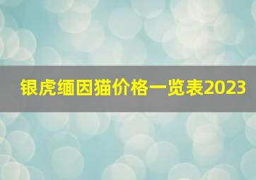 银虎缅因猫价格一览表2023